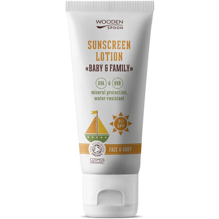 Cuchara de Madera Bebé y Familia Crema Solar SPF30, 100 ml