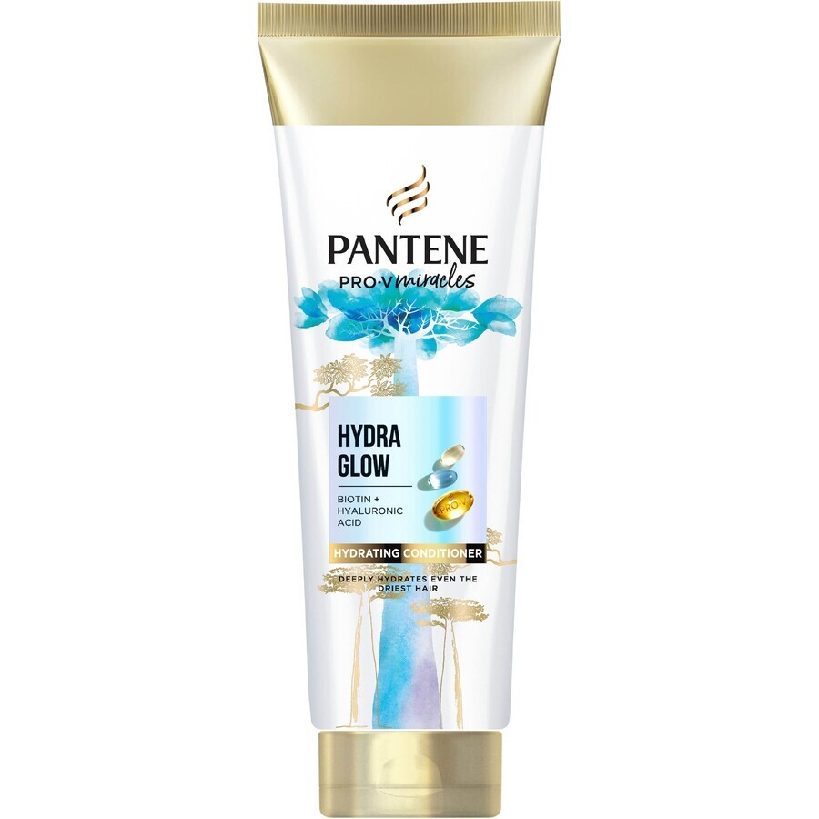 Pantene Pro-V Miracles Hydra Glow Acondicionador Hidratante, Acondicionador para cabello seco y dañado con biotina 160 ml