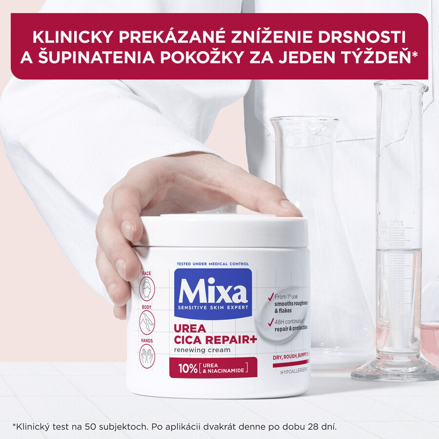 Mixa Urea Cica Repair+ soin régénérant pour les peaux très sèches et rugueuses, 400 ml