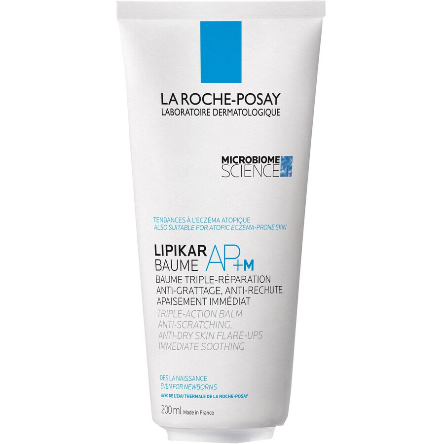 La Roche-Posay LIPIKAR BAUME AP+M bálsamo rellenador de lípidos de triple acción en un envase de 200 ml más ecológico