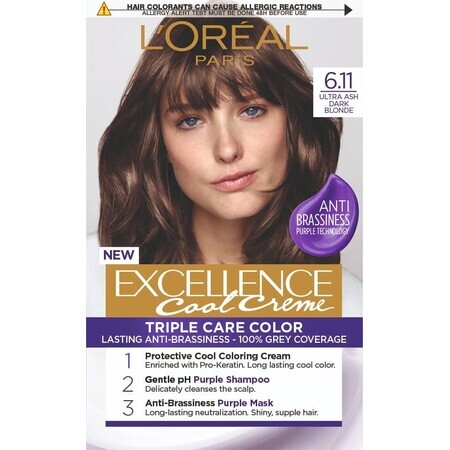 L'Oréal Paris Excellence Cool Creme Color Permanente 6.11 Ultra rubio ceniza oscuro