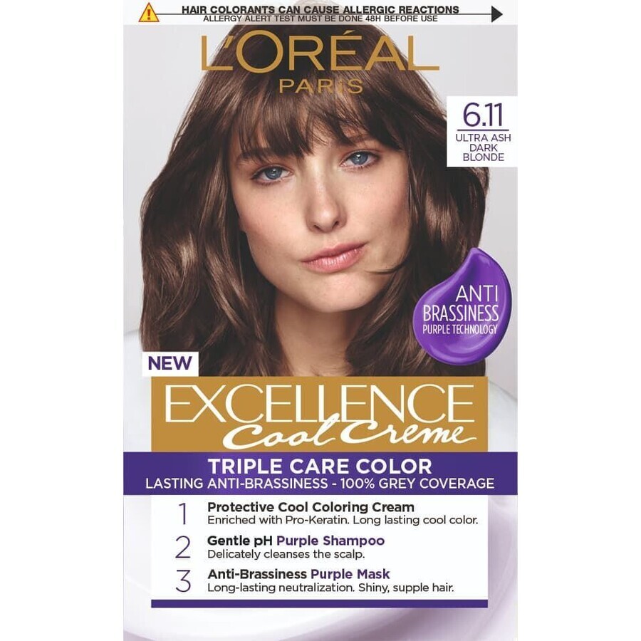 L'Oréal Paris Excellence Cool Creme Color Permanente 6.11 Ultra rubio ceniza oscuro