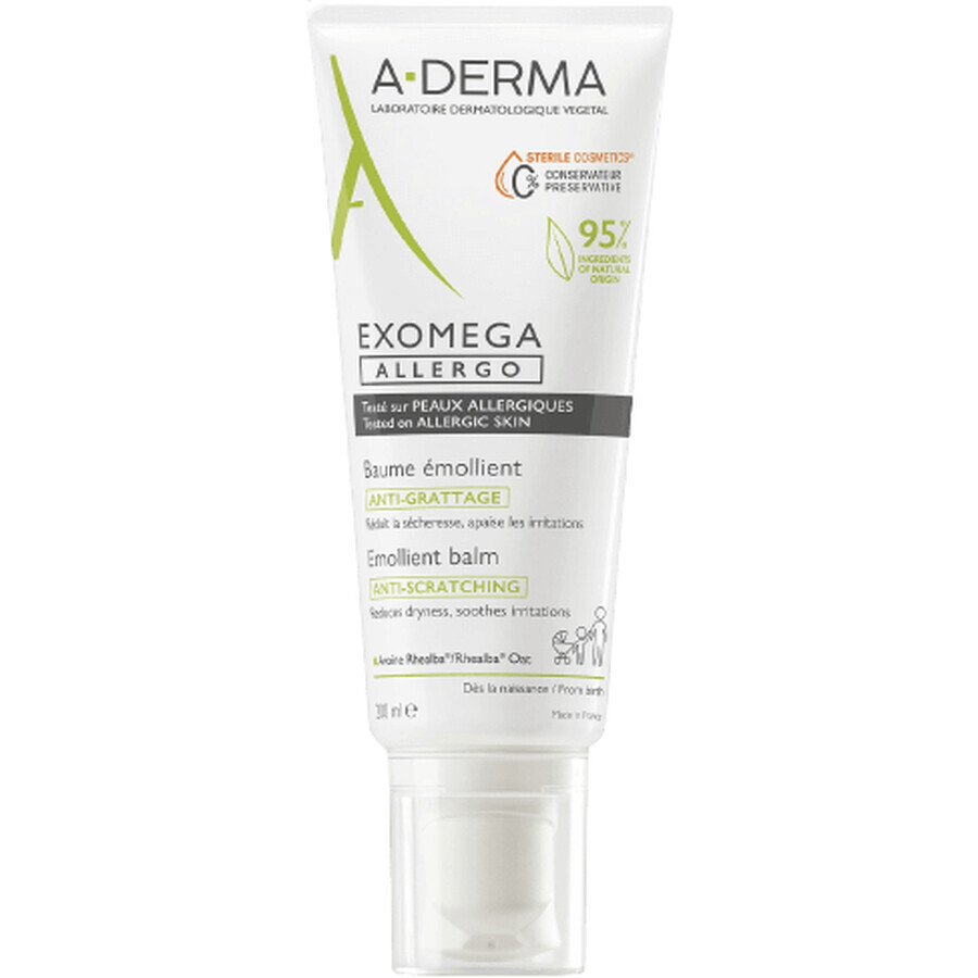 A-Derma Exomega Allergo Emolliërende Balsem voor de droge huid met neiging tot atopie - steriele cosmetica 200 ml