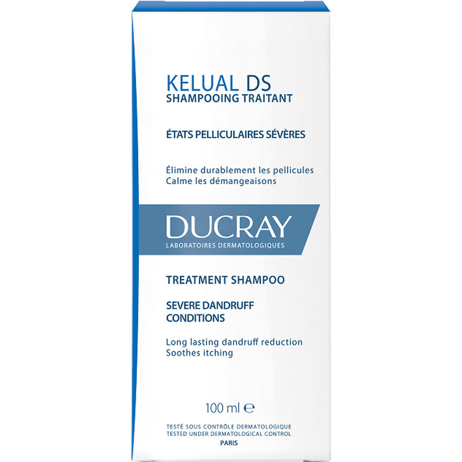 Ducray Kelual DS Shampoo for severe dandruff conditions with intense scalp redness and itching 100 ml