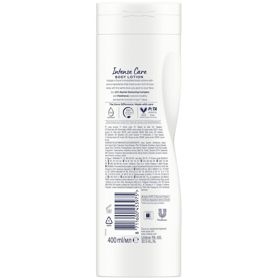 Dove Intensive Care Body Lotion for Very Dry Skin 400 ml