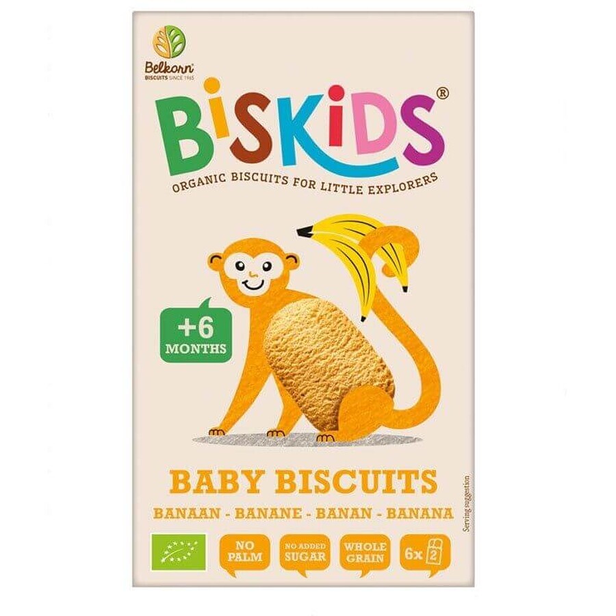 Belkorn BISkids Organic wholewheat baby biscuits with bananas no added sugar 6M+ 120 g