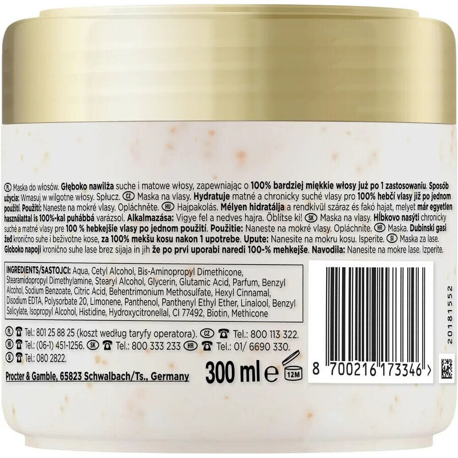 Pantene Pro-V Miracles Pro-V Miracles Deep Hydration Intensive Hair Mask, masque capillaire intensif à la biotine pour cheveux secs 300 ml