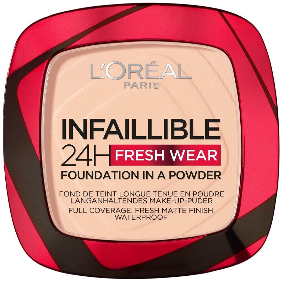 L'Oréal Paris Infaillible 24H Fresh Wear pudră de machiaj 180 Rose Sand 9 g