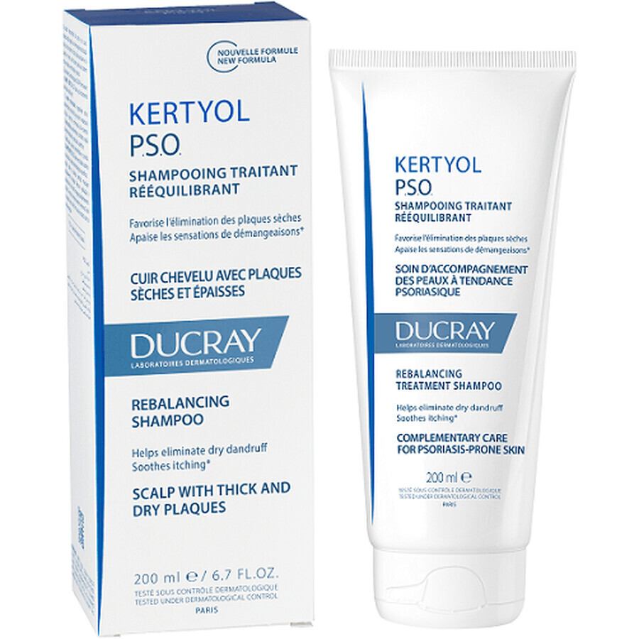 Ducray Kertyol PSO Behandelingsshampoo die het evenwicht van de hoofdhuid herstelt bij psoriasis 200 ml