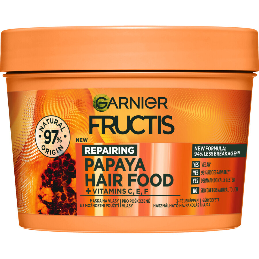 Garnier Fructis Hair Food Mascarilla capilar con papaya, 400 ml