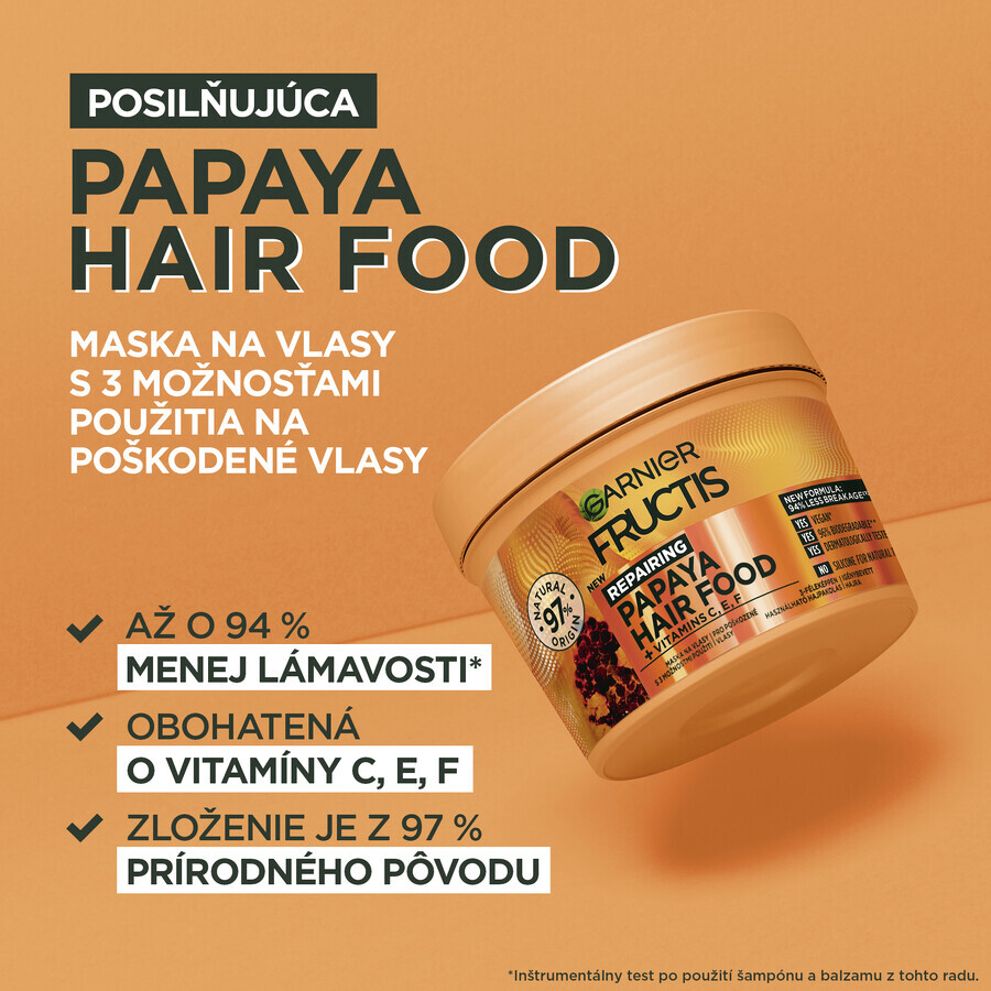 Garnier Fructis Hair Food Mascarilla capilar con papaya, 400 ml