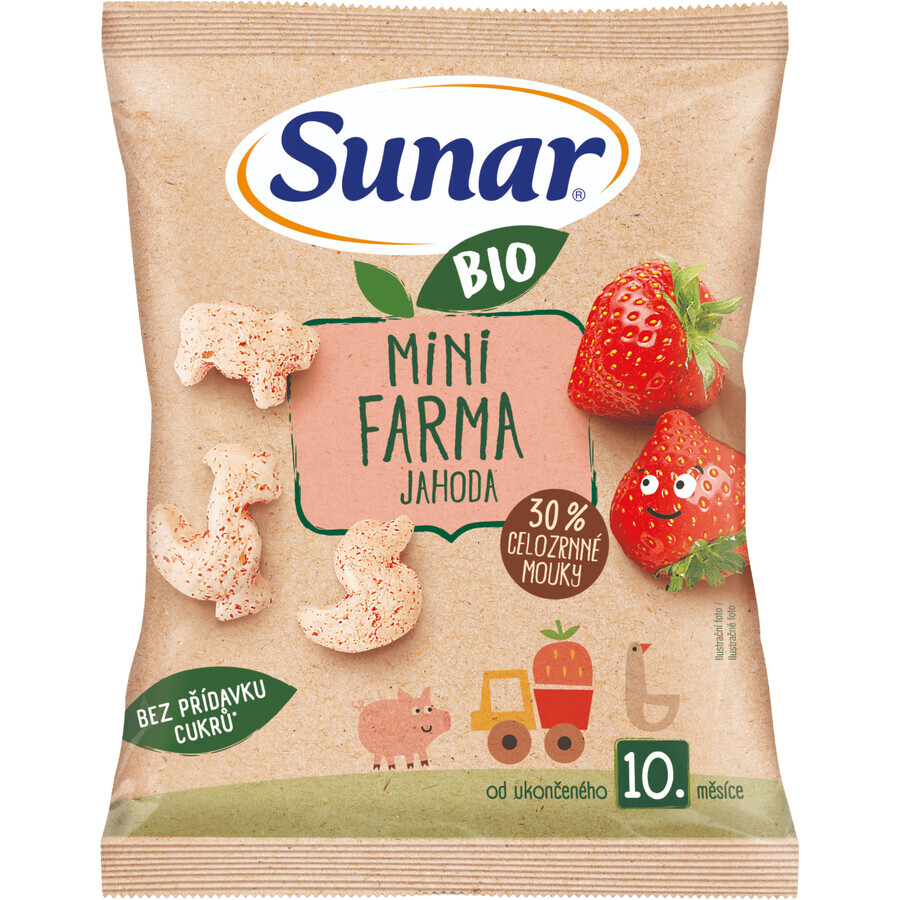 Sunar BIO baby chips mini granja fresa 10m+, 18 g