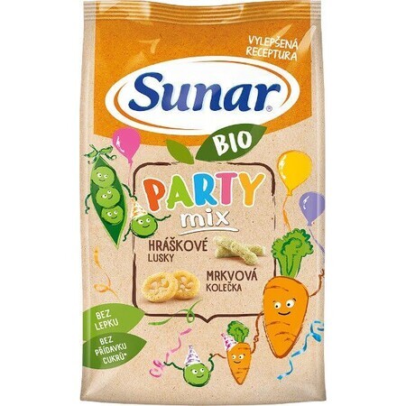 Sunar BIO Party-Mix, Chips für Kinder mit Erbsen und Karotten 45 g