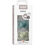 BIBS Supreme symmetrische spenen van natuurrubber - maat 1, Vanille/Donker Eik 2 stuks