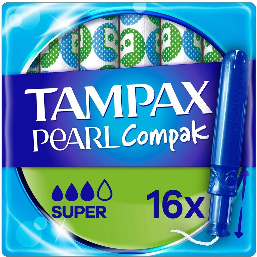 Tampax Compak Pearl Super Tampones con aplicador 16 uds.