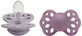 Slabbetjes Symmetrisch Silicone Oneindigheid Fopspenen, maat 2, Fossil Grey / Mauve 2 stuks