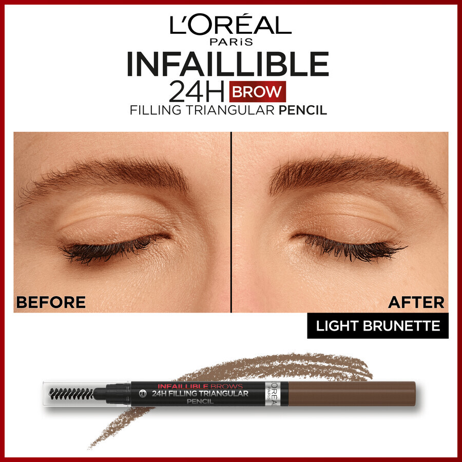 L'Oréal Paris Infaillible Brows 24H Filling Triangular Pencil 05 Light Brunette Creion sprâncene