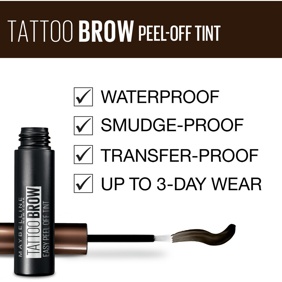 Maybelline New York Brow Tattoo Medium Brown semi-permanent brow color 02, 4.6 g