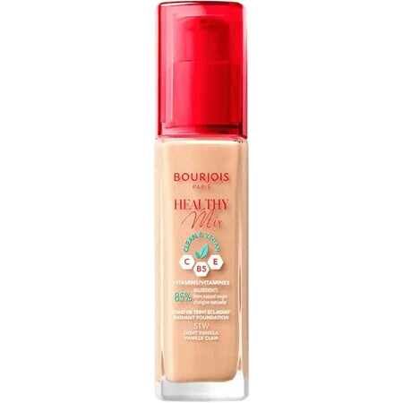 Bourjois Paris Healthy Mix Maquillaje Hidratante Luminoso 24h, 51w vainilla claro 30 ml