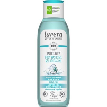 Lavera Basis Sensitiv Gel de ducha 2 en 1 para cuerpo y cabello 250 ml