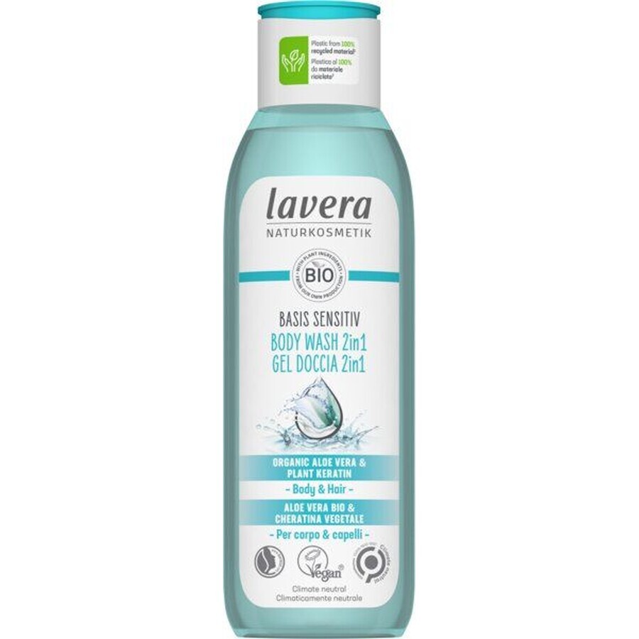 Lavera Basis Sensitiv Gel de ducha 2 en 1 para cuerpo y cabello 250 ml