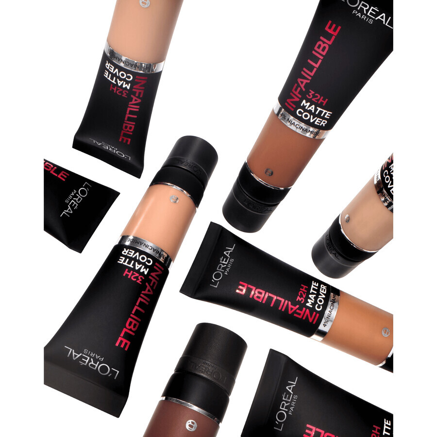 L'Oréal Paris Infaillible 32H Matte Cover 200 Arena dorada, cobertura maquillaje 30 ml