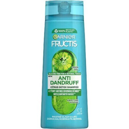 Garnier Fructis Champú Anticaspa Cítricos para cabello graso con caspa, 250 ml