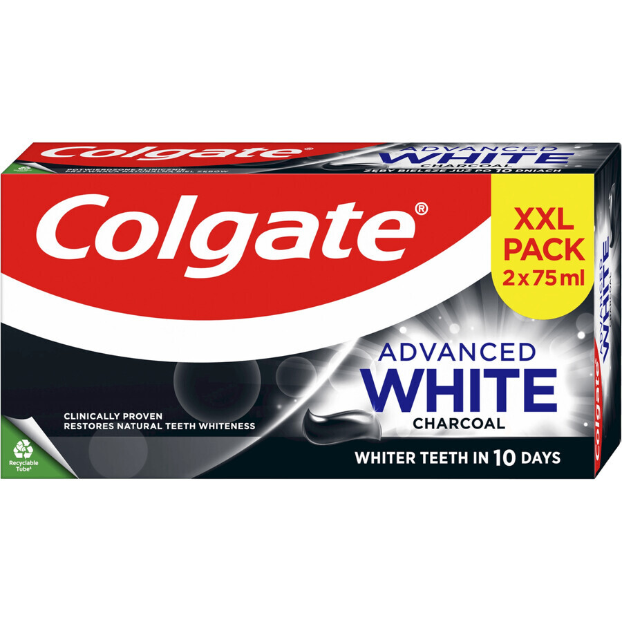 Colgate Advanced White Dentifrice au charbon 2 x 75 ml