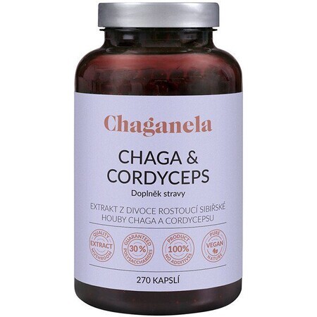 Chaganela Extracto de Chaga con cordyceps 270 cápsulas