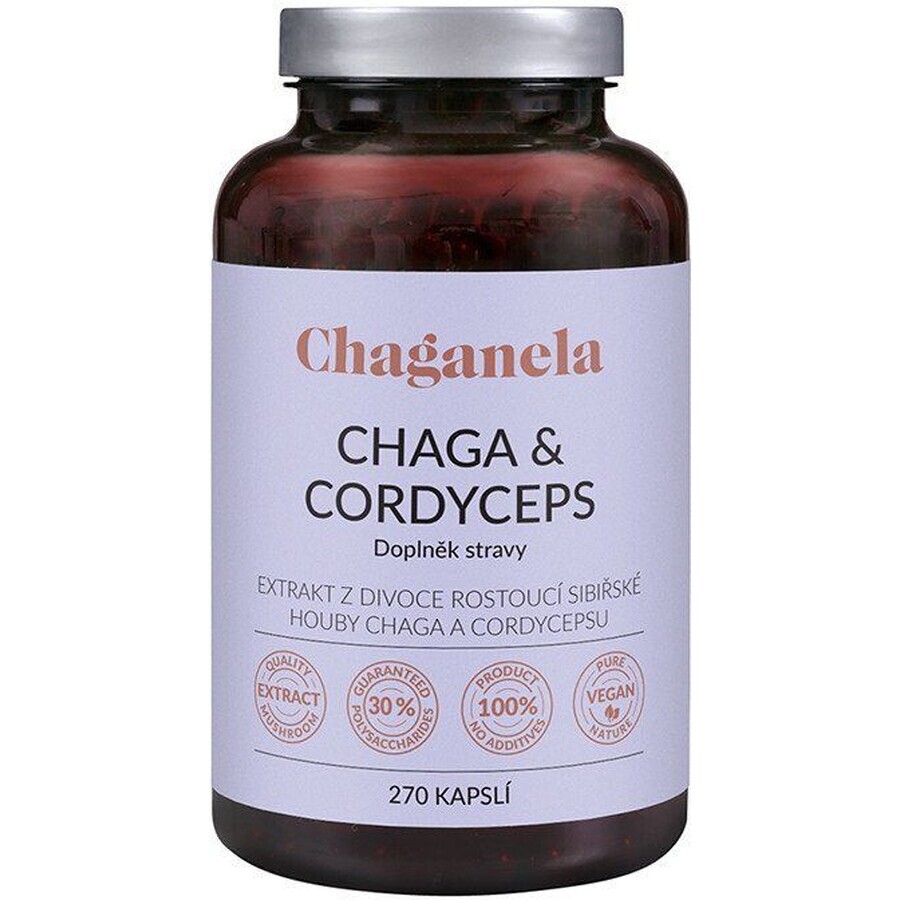 Chaganela Extracto de Chaga con cordyceps 270 cápsulas