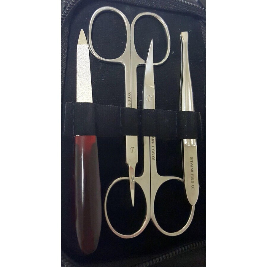 Surgana Set de manicura para hombre, plata 6 pcs