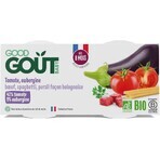 Good Goût Bio Spaghetti met aubergine en rundvlees 2 x 190 g