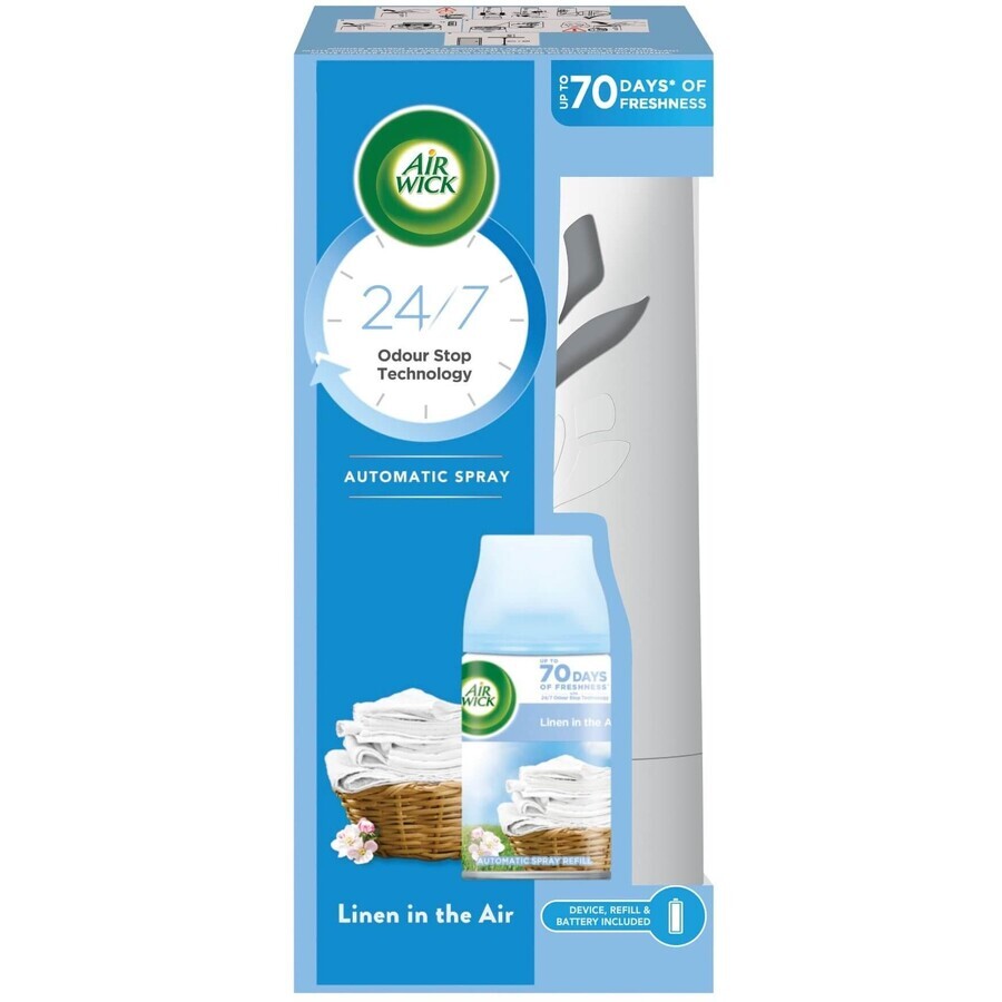 Airwick Automático Freshmatic Blanco Difusor Freshmatic con Repuesto Brisa Lavandería 250 ml