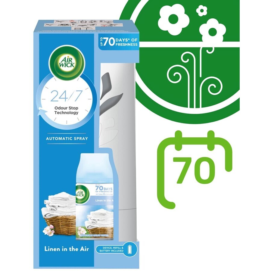 Airwick Automático Freshmatic Blanco Difusor Freshmatic con Repuesto Brisa Lavandería 250 ml