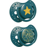 LOVI Sucette en silicone Dynamic Stardust Green 2 pcs