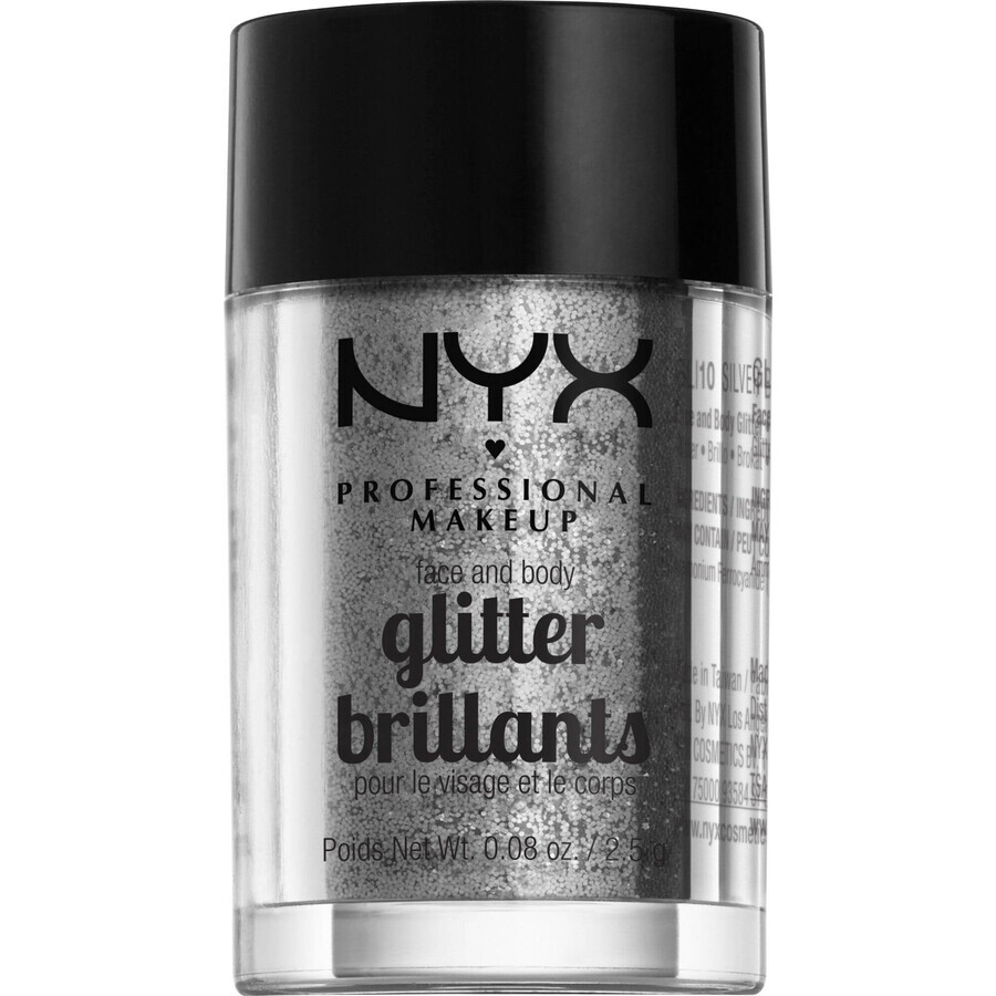 NYX Professional Makeup Face & Body Glitter Glitter - Silver 2.5 g