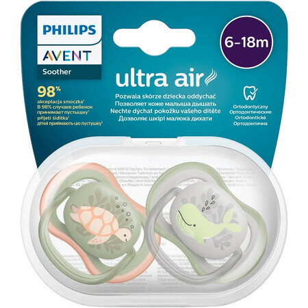 Philips Avent Ultra Air Chupete Philips Avent Ultra Air Chupete grande 6-18m Niño 2 unidades