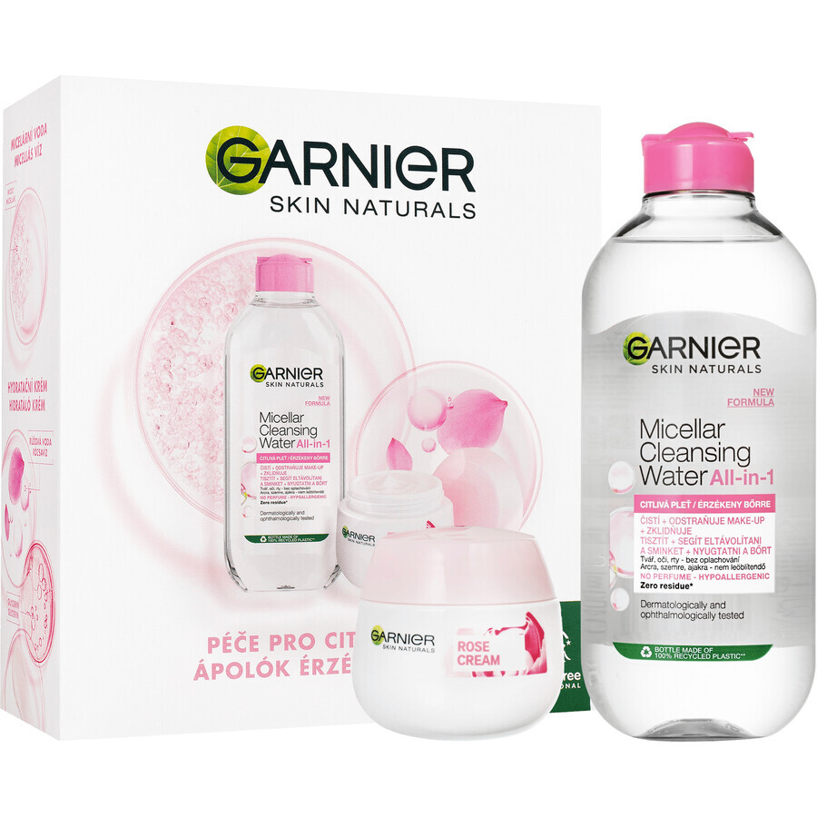 Garnier Skin Naturals Paquete de Navidad Rosa 2023 - crema + agua micelar