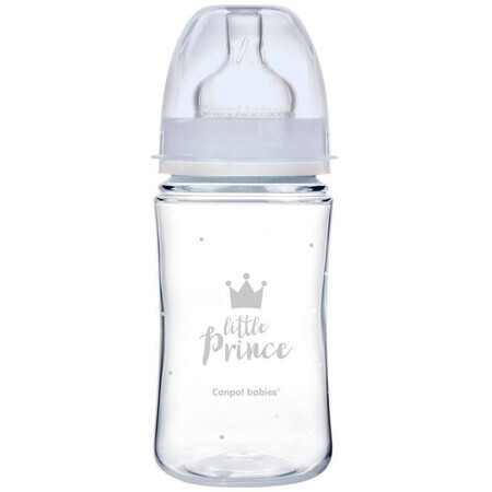 Canpol babies Sticlă pentru bebeluși EasyStart Royal Baby albastru 240 ml