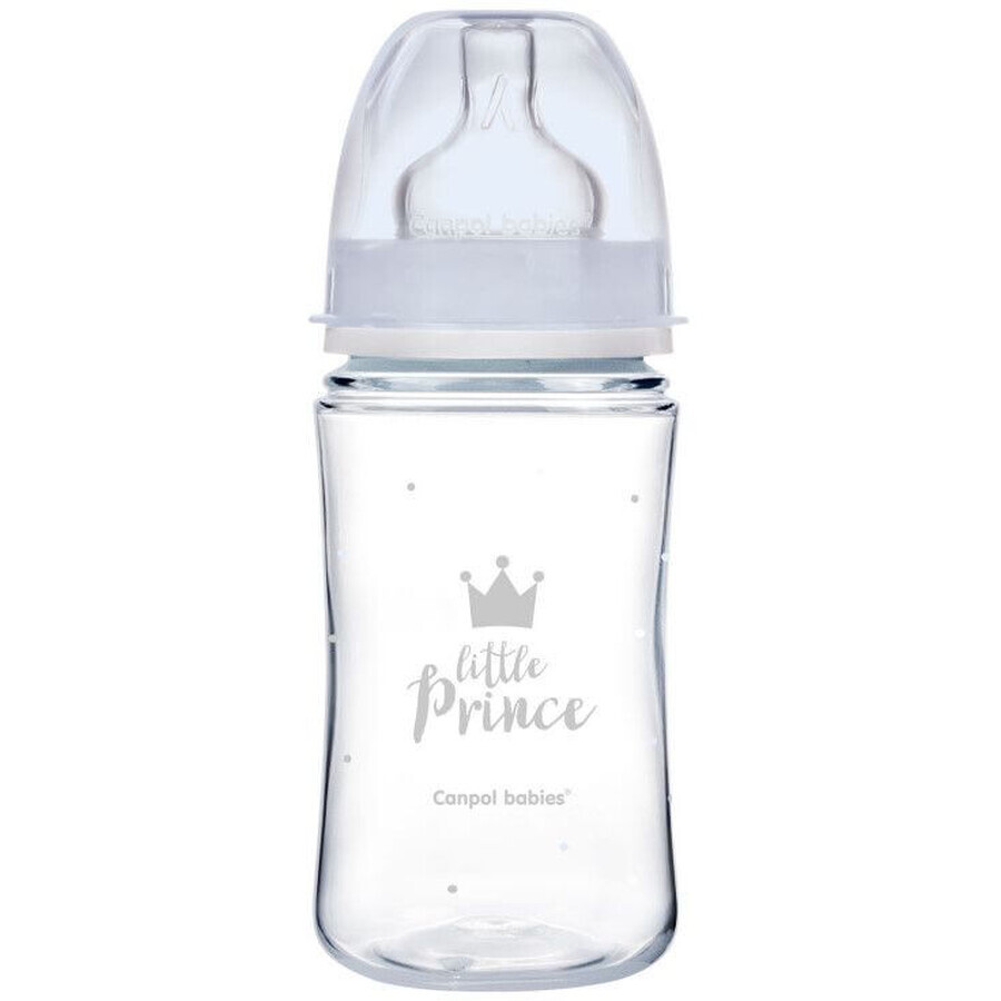 Canpol babies Sticlă pentru bebeluși EasyStart Royal Baby albastru 240 ml