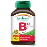 Jamieson Vitamina B12 metilcobalamina 1200 μg de liberación lenta 80 tbl. 80 comprimidos