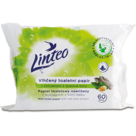 Linteo SATIN Papel higiénico humedecido de corteza de roble 60uds.