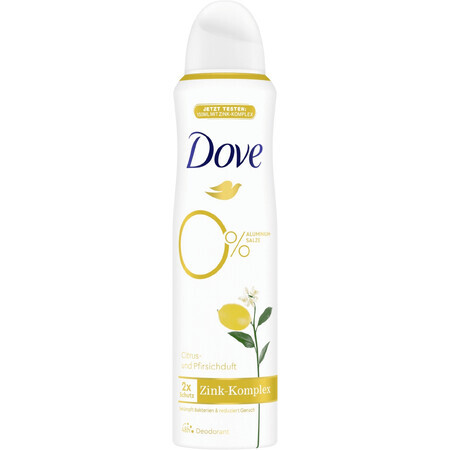 Dove 0% ALU Desodorante Spray Cítricos y Melocotón 150 ml