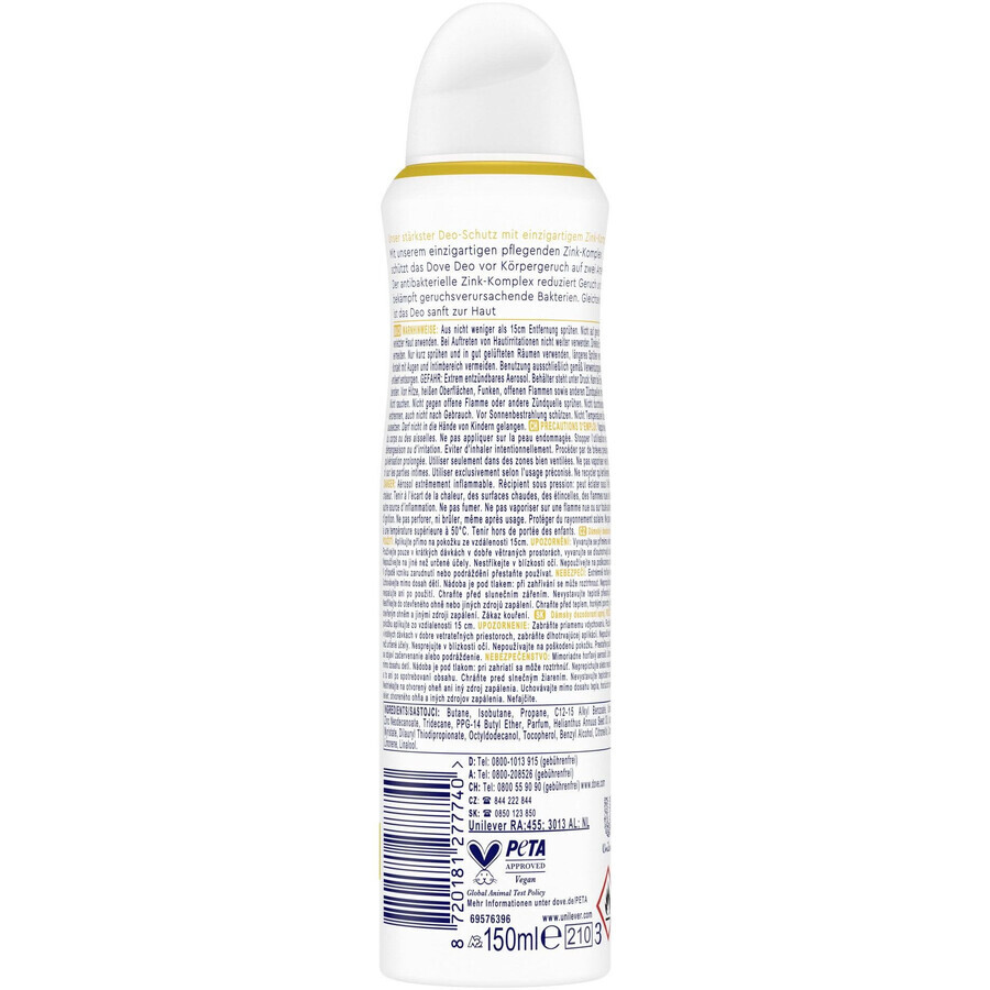 Dove 0% ALU Desodorante Spray Cítricos y Melocotón 150 ml