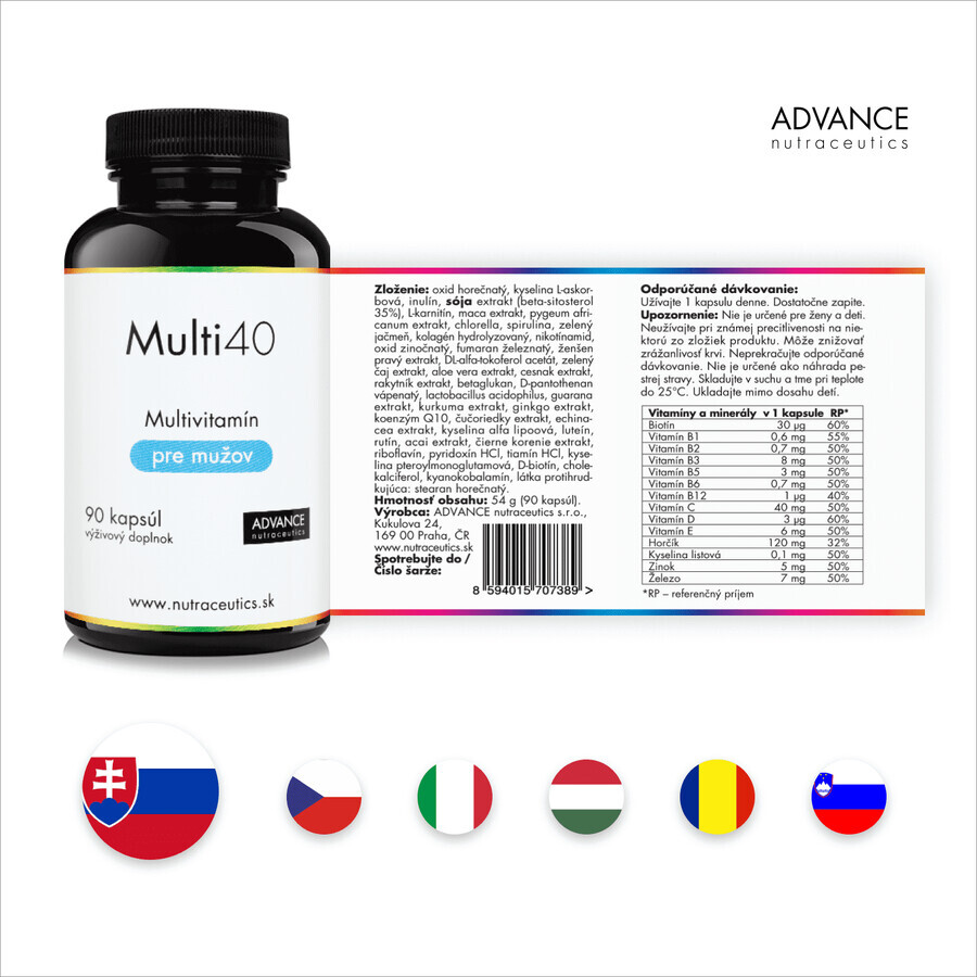 Advance Multi40 para hombres 90 cápsulas