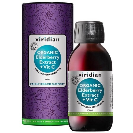 Estratto di sambuco Viridian + vitamina C biologica 100 ml