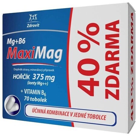 MaxiMag Magnesio 375 mg+B6 40% sin 70 cápsulas