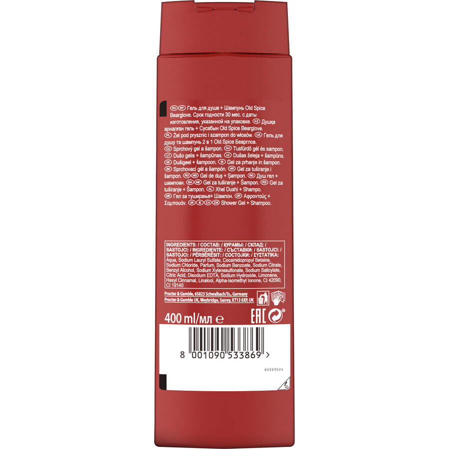 Old Spice Bearglove Gel doccia e shampoo per uomo 400 ml