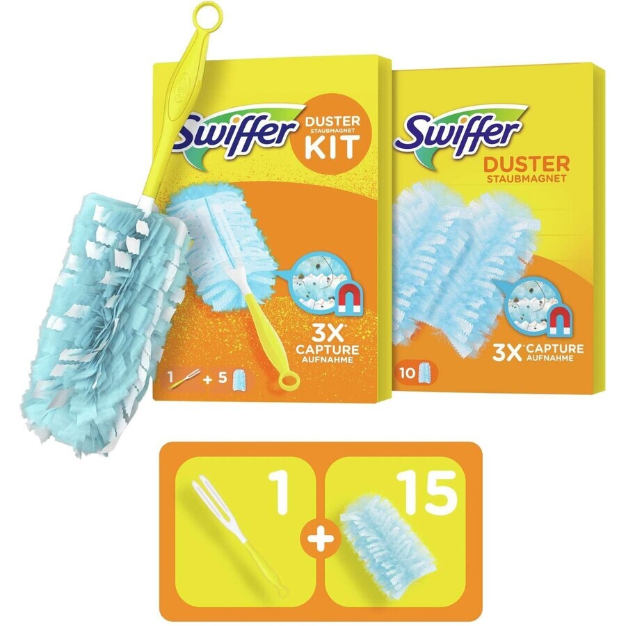 Kit Swiffer (1 manche + 15 aspirateurs)