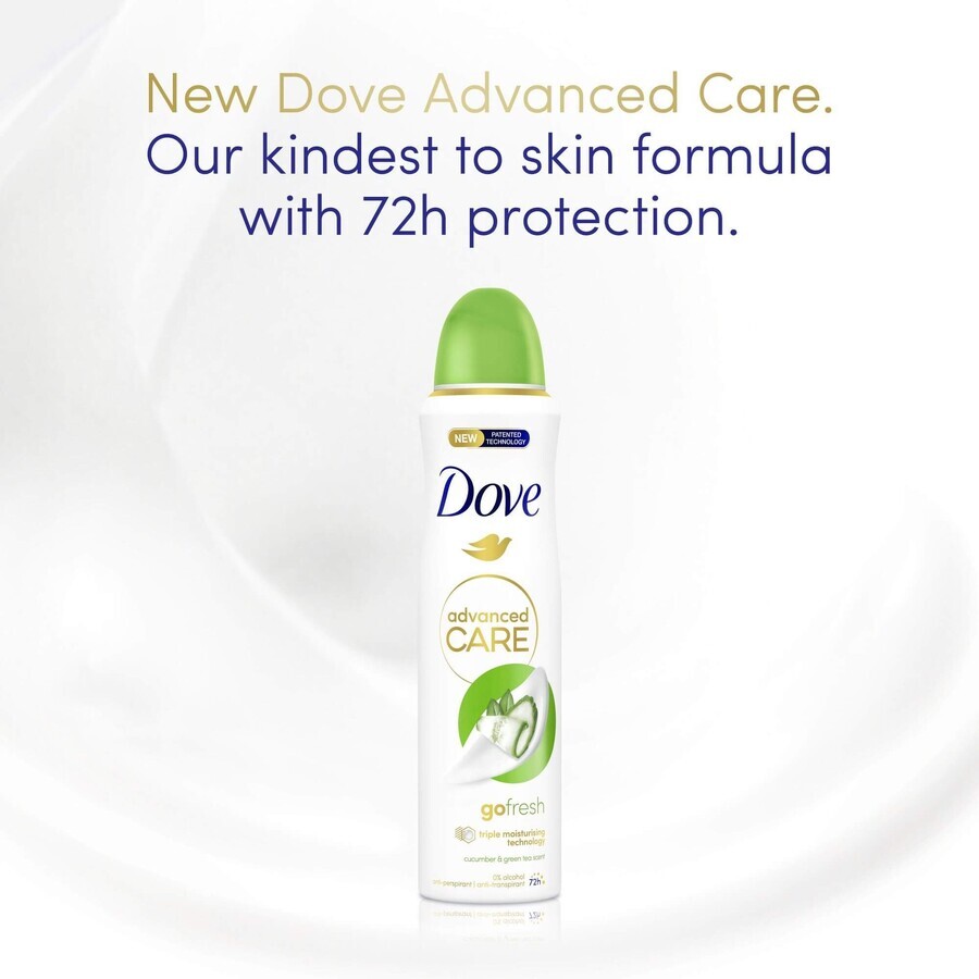 Antitranspirante en spray Dove Advanced care go fresh Pepino y té 150 ml